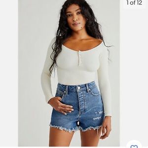 free people CRVY vintage high rise shorts